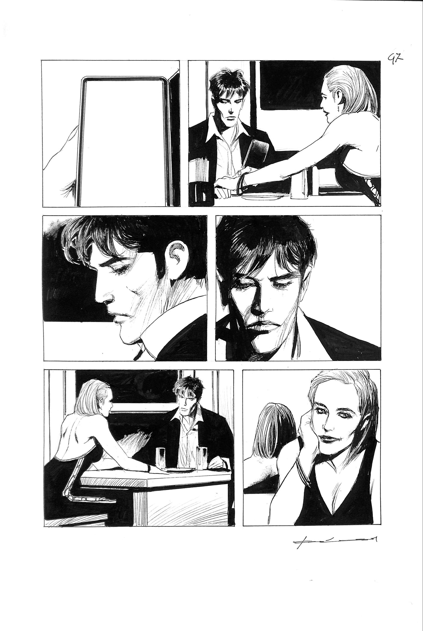 Corrado Roi – Original Art - “Dylan Dog” 68 - ink on cardboard