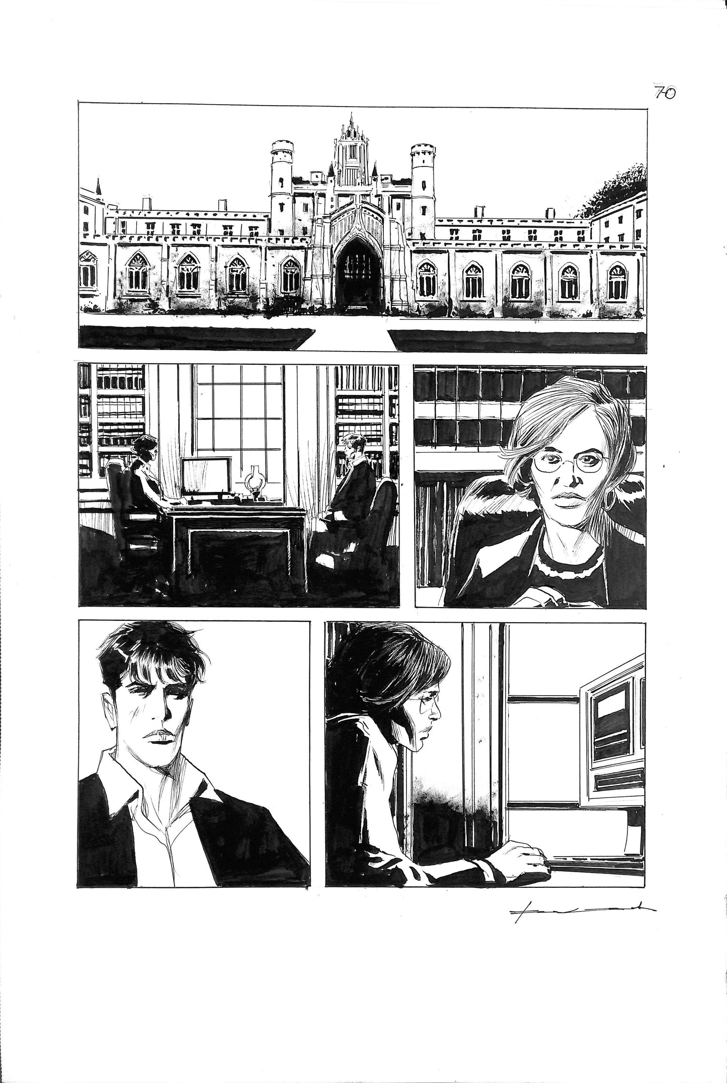 Corrado Roi – Original Art - “Dylan Dog” 68 - ink on cardboard