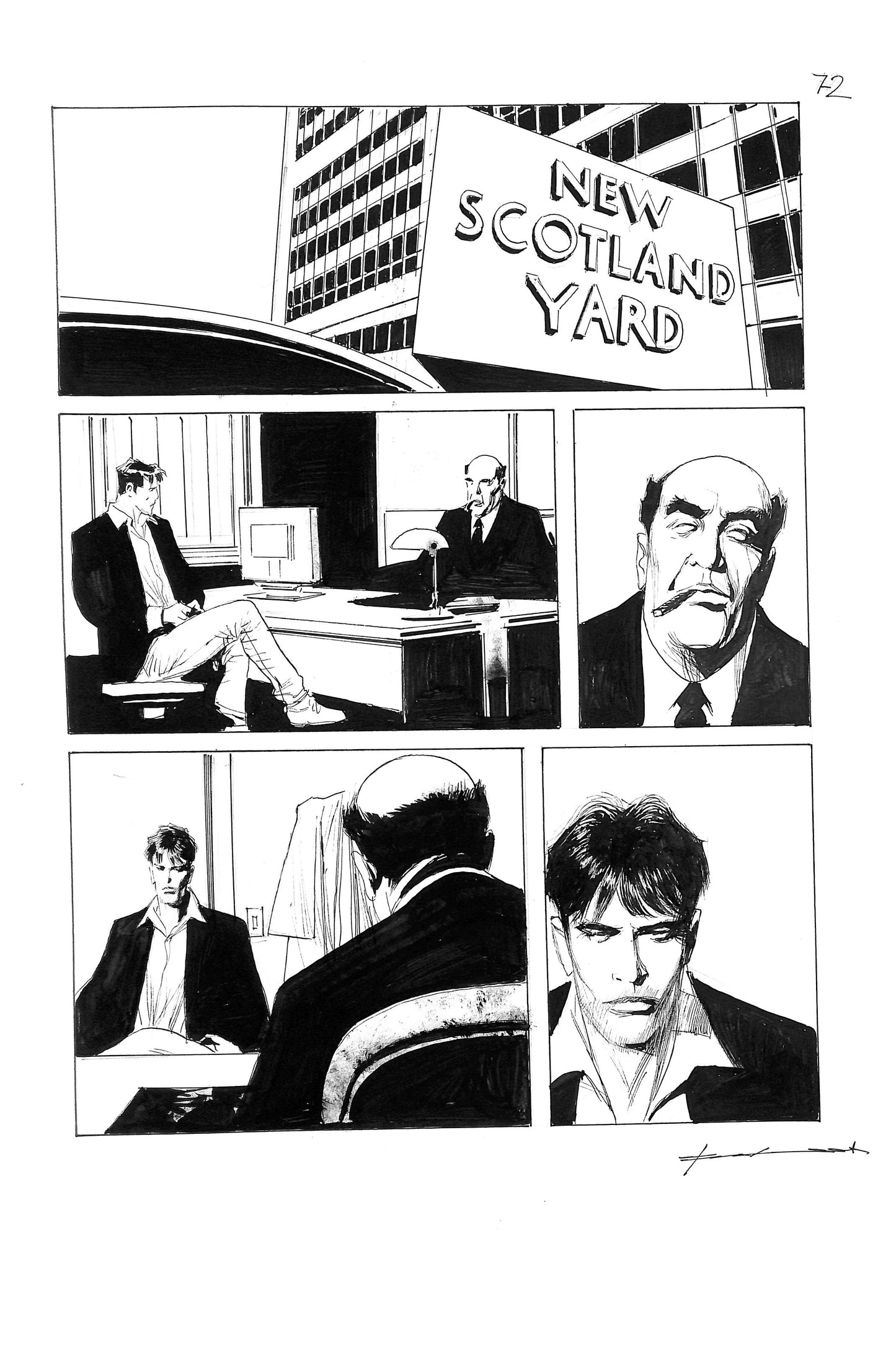 Corrado Roi – Original Art - “Dylan Dog” 68 - ink on cardboard