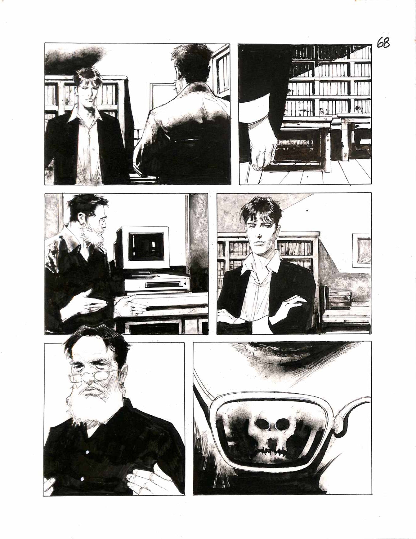 Corrado Roi – Tavola Originale - “Dylan Dog” 68 - china su cartoncino