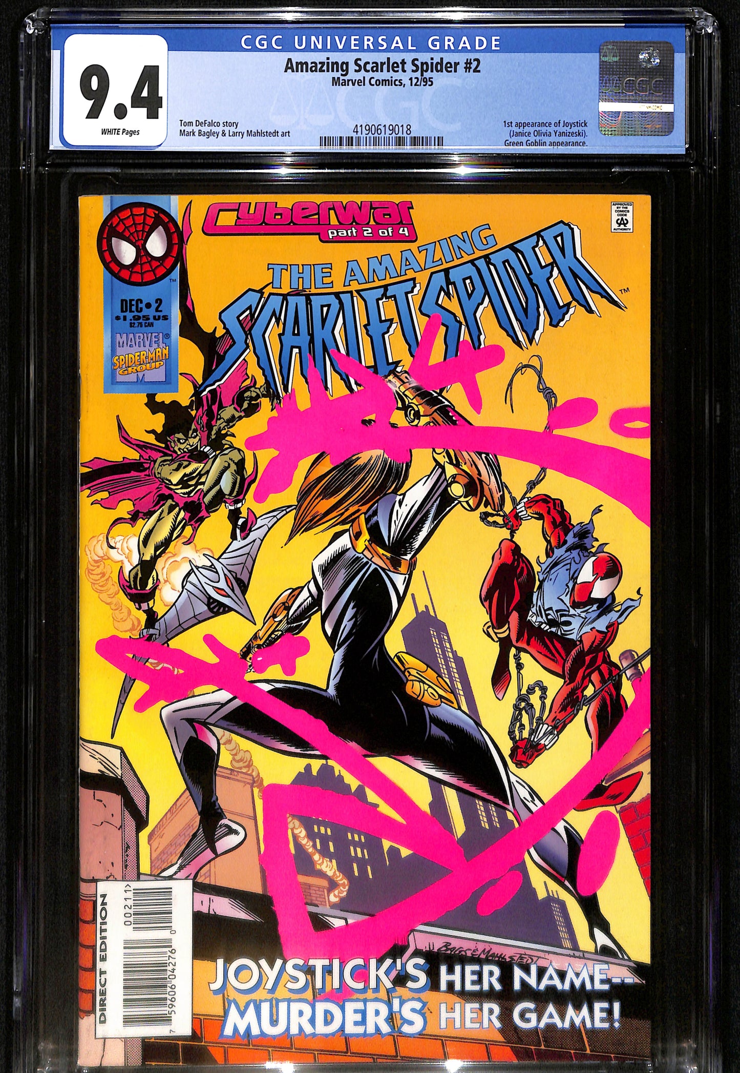 Amazing Scarlet Spider #2 - CGC 9.4 - Marvel Comics 1995