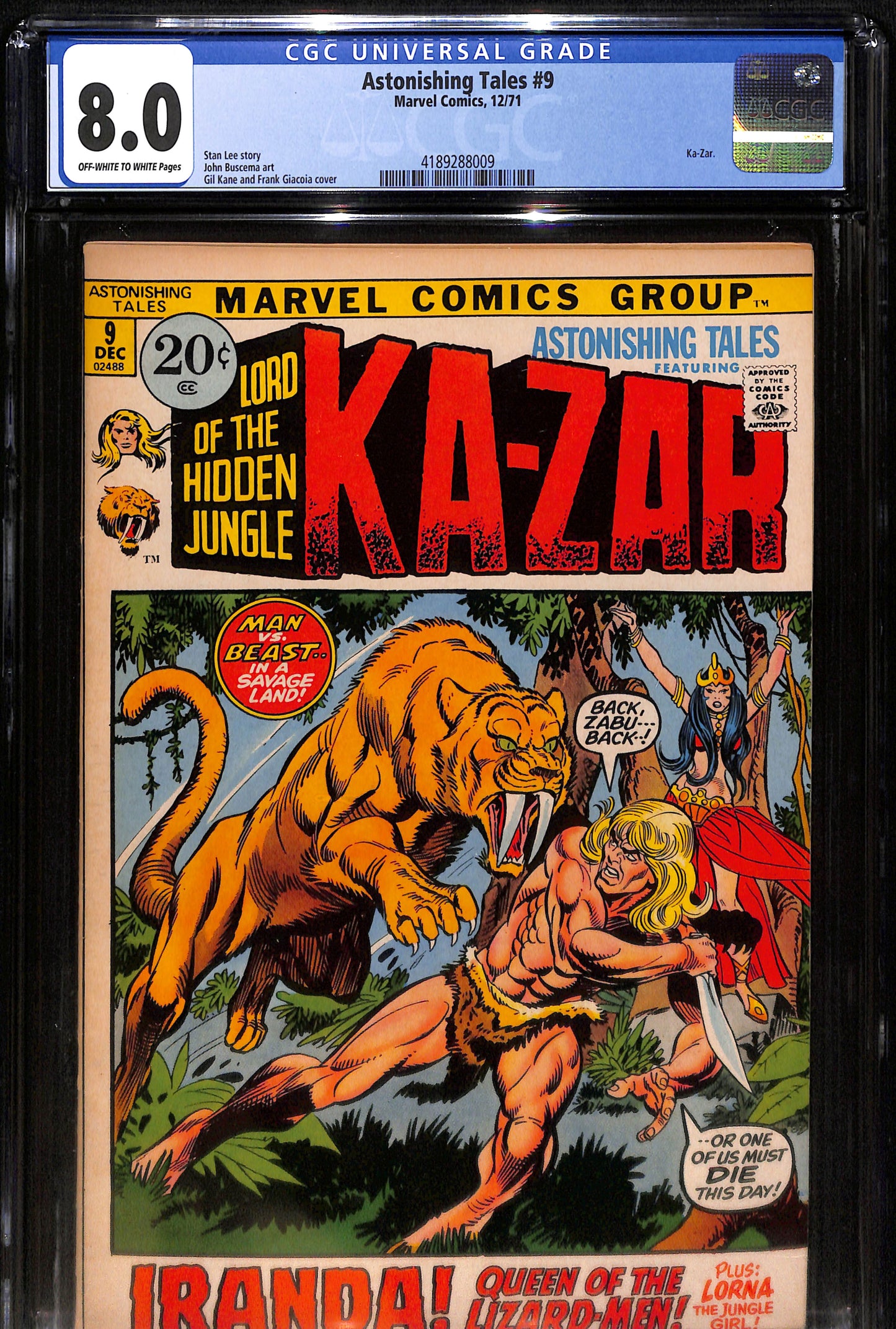 Astonishing Tales #9 - CGC 8.0 - Marvel Comics 1971