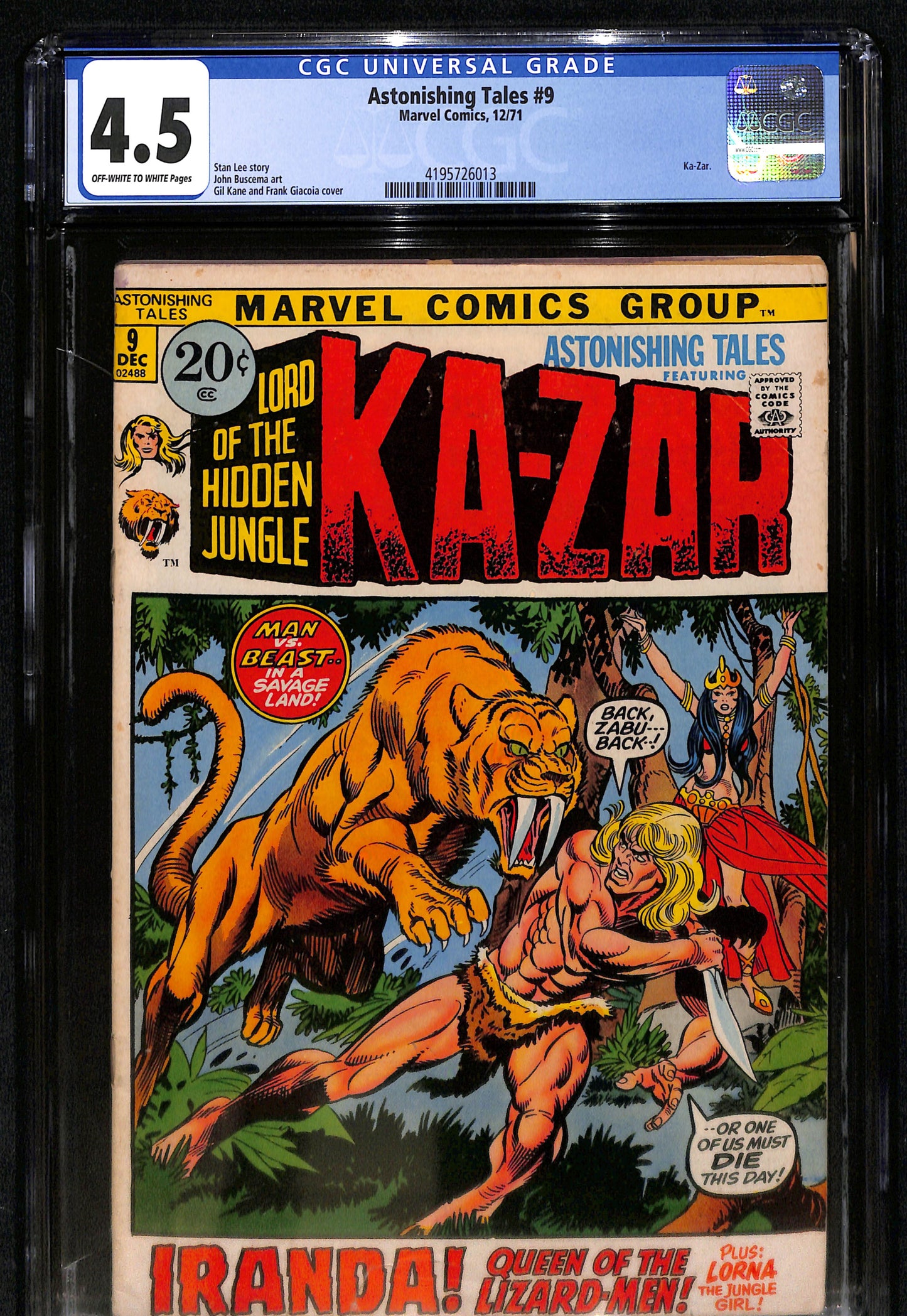 Astonishing Tales #9 - CGC 4.5 - Marvel Comics 1971