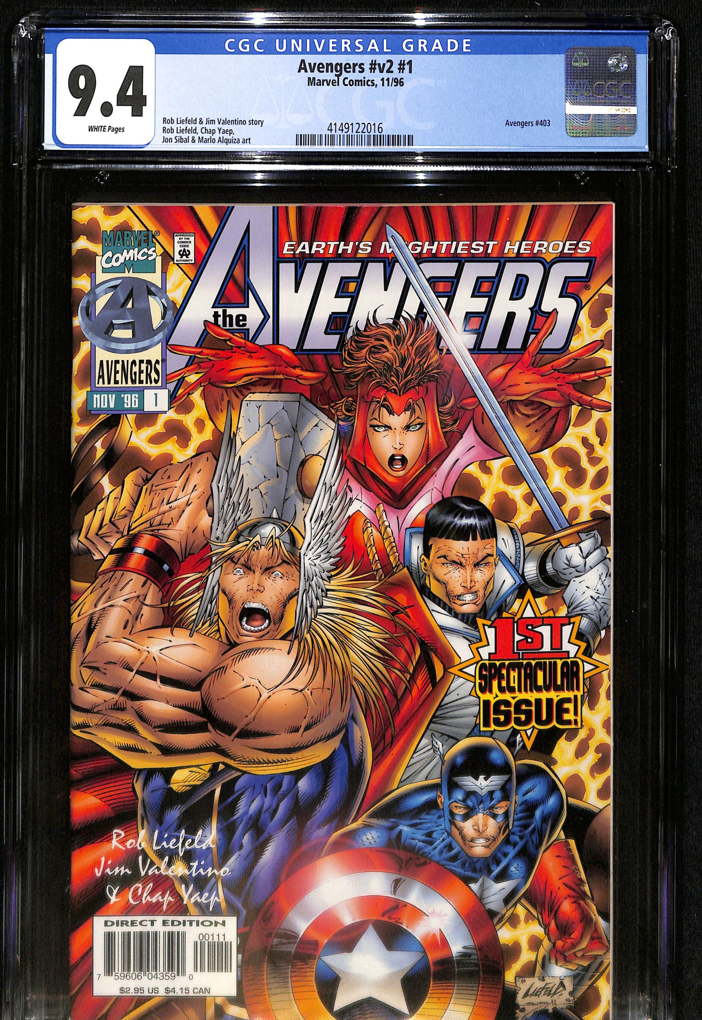Avengers #v2 #1 - CGC 9.4 - Marvel Comics 1996