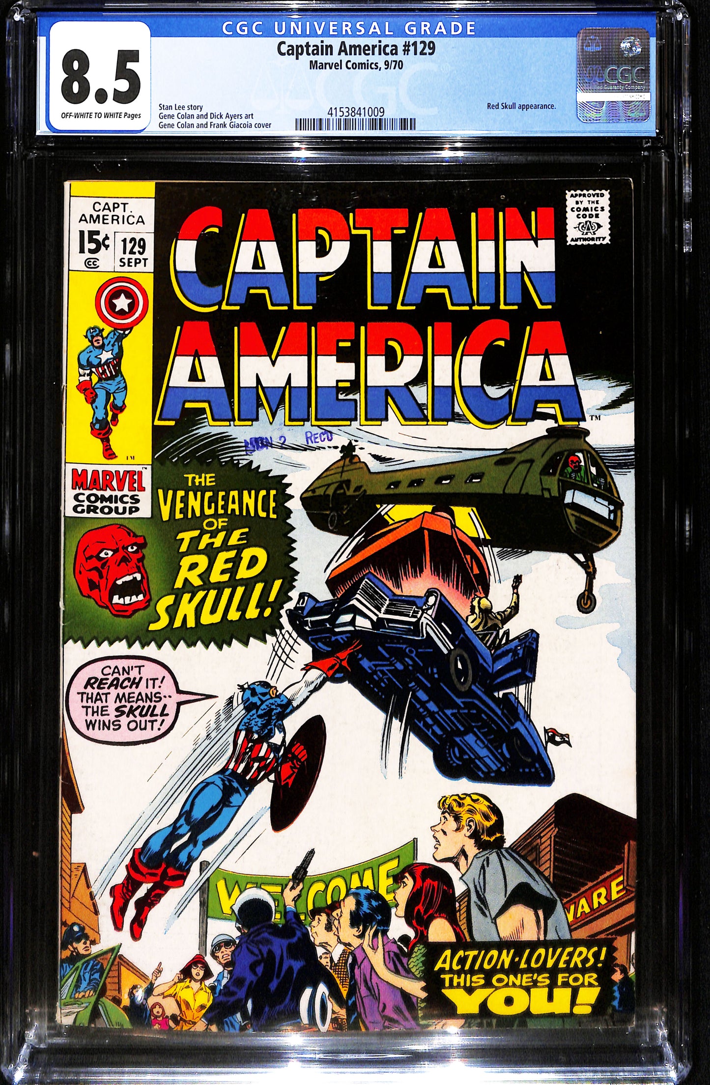 Captain America #129 - CGC 8.5 - Marvel Comics 1970