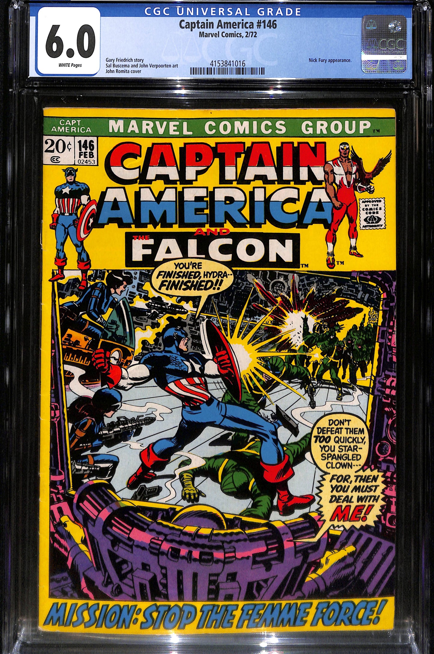 Captain America #146 - CGC 6.0 - Marvel Comics 1972