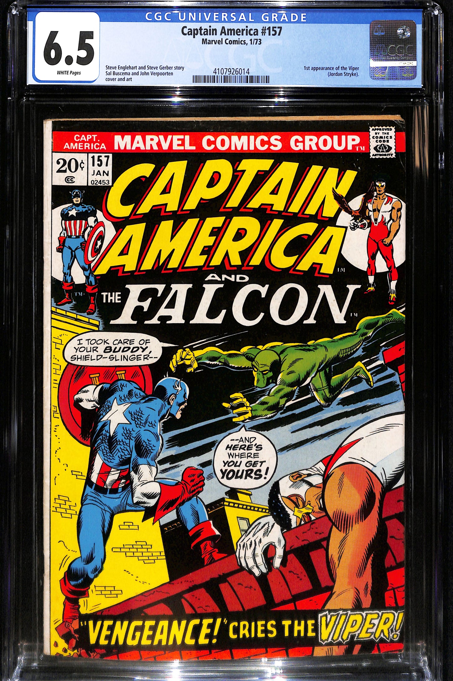 Captain America #157 – CGC 6.5 – Marvel Comics 1973