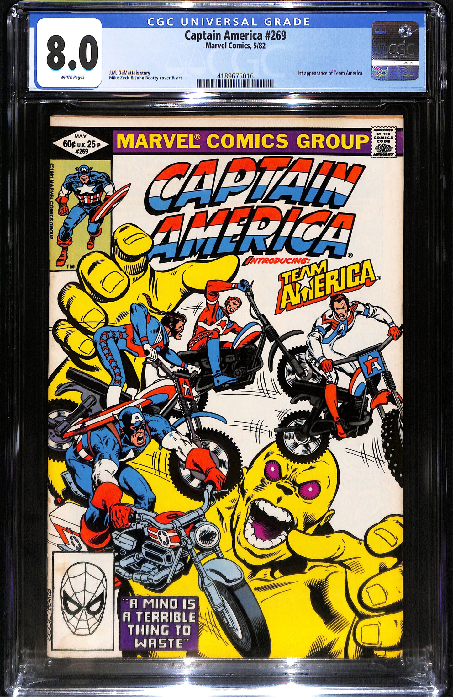 Captain America #269 - CGC 8.0 - Marvel Comics 1982