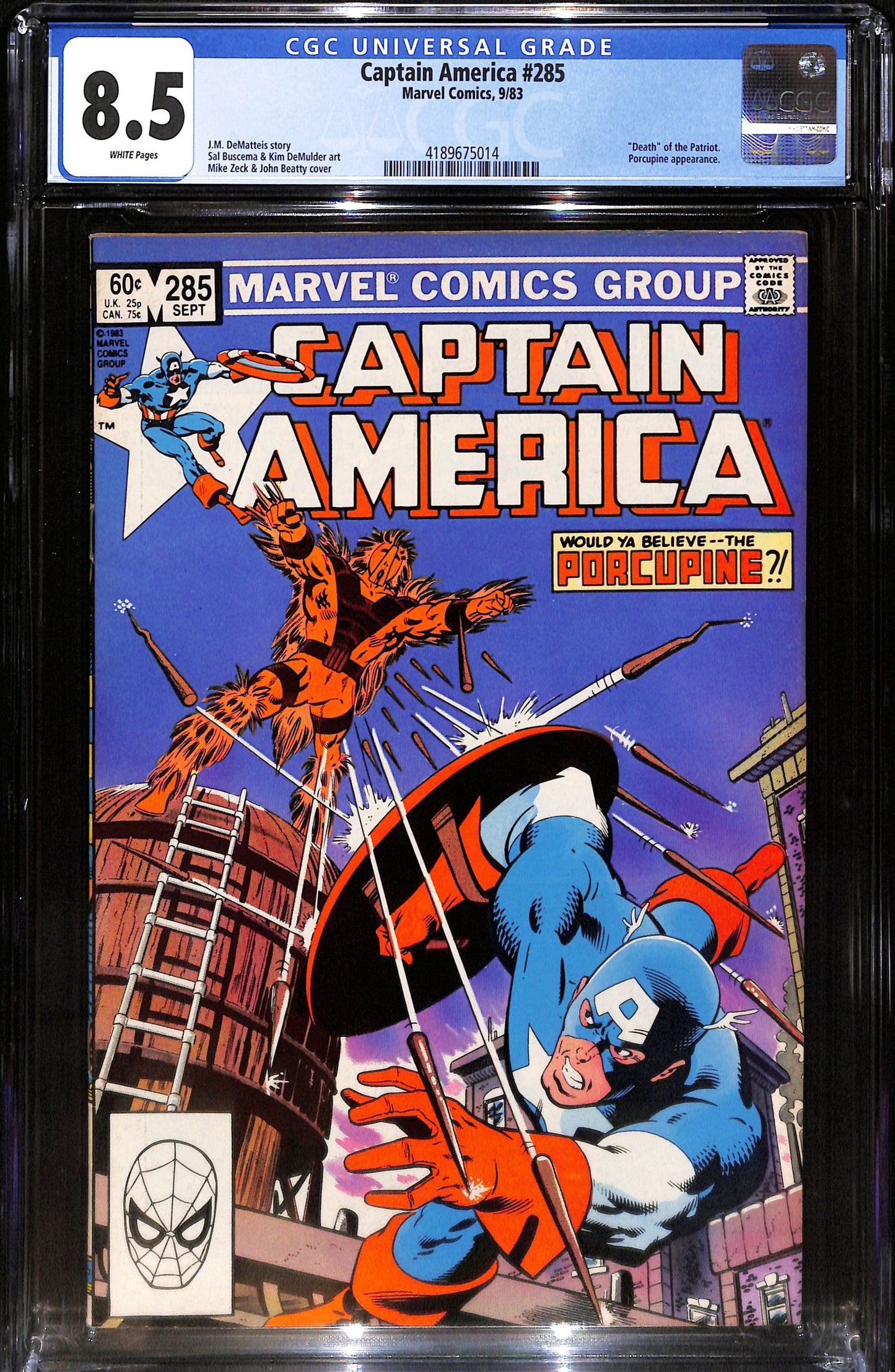 Captain America #285 - CGC 8.5 - Marvel Comics 1983