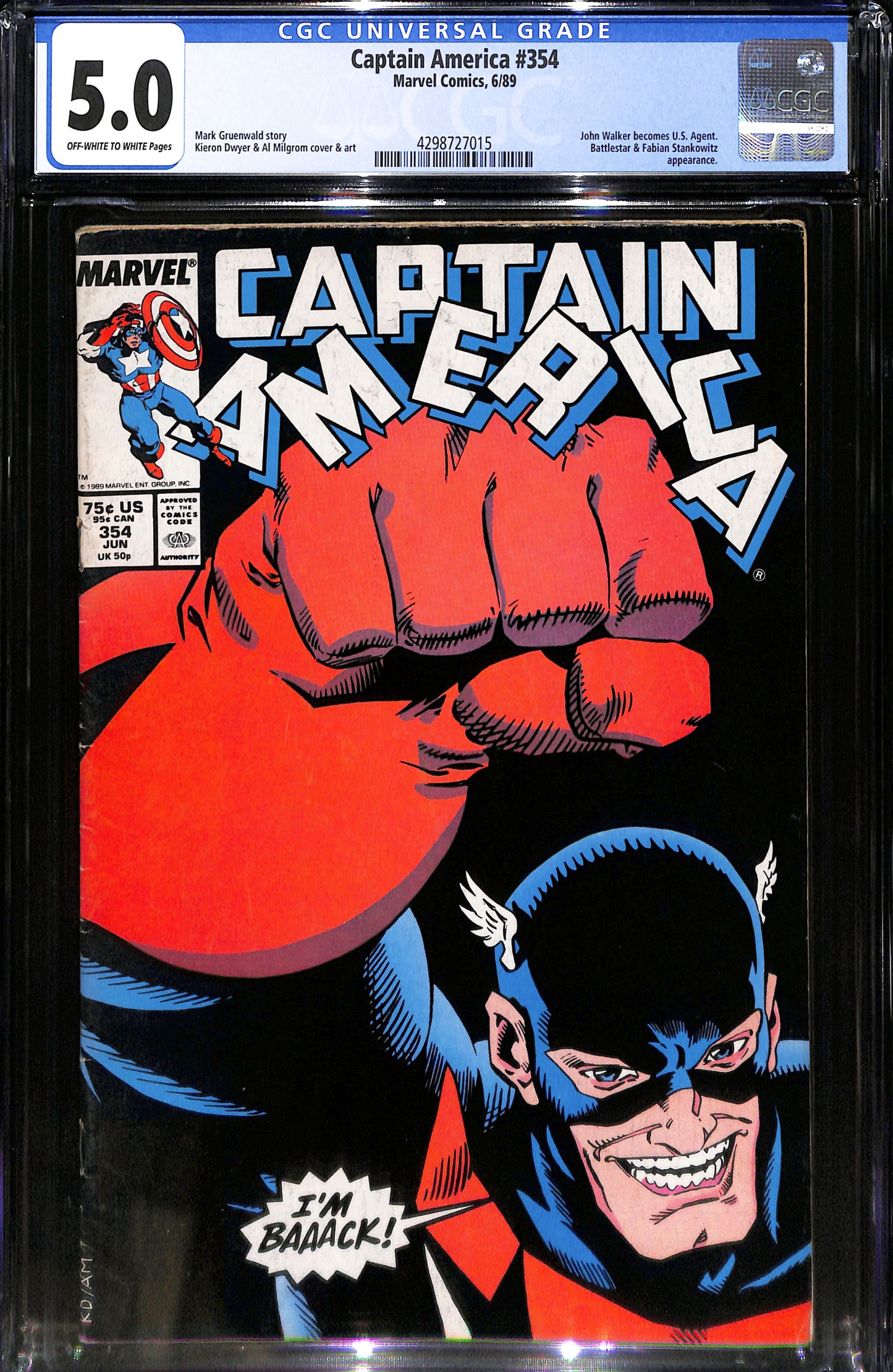 Captain America #354 - CGC 5.0 - Marvel Comics 1989