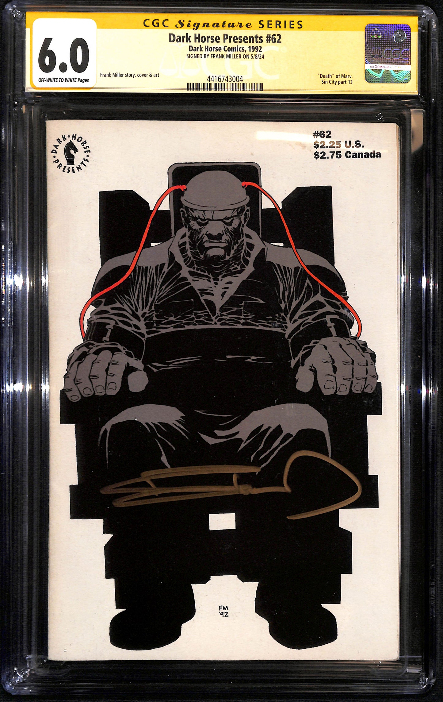 Dark Horse Presents #62 CGC 6.0_Signed by Frank Miller