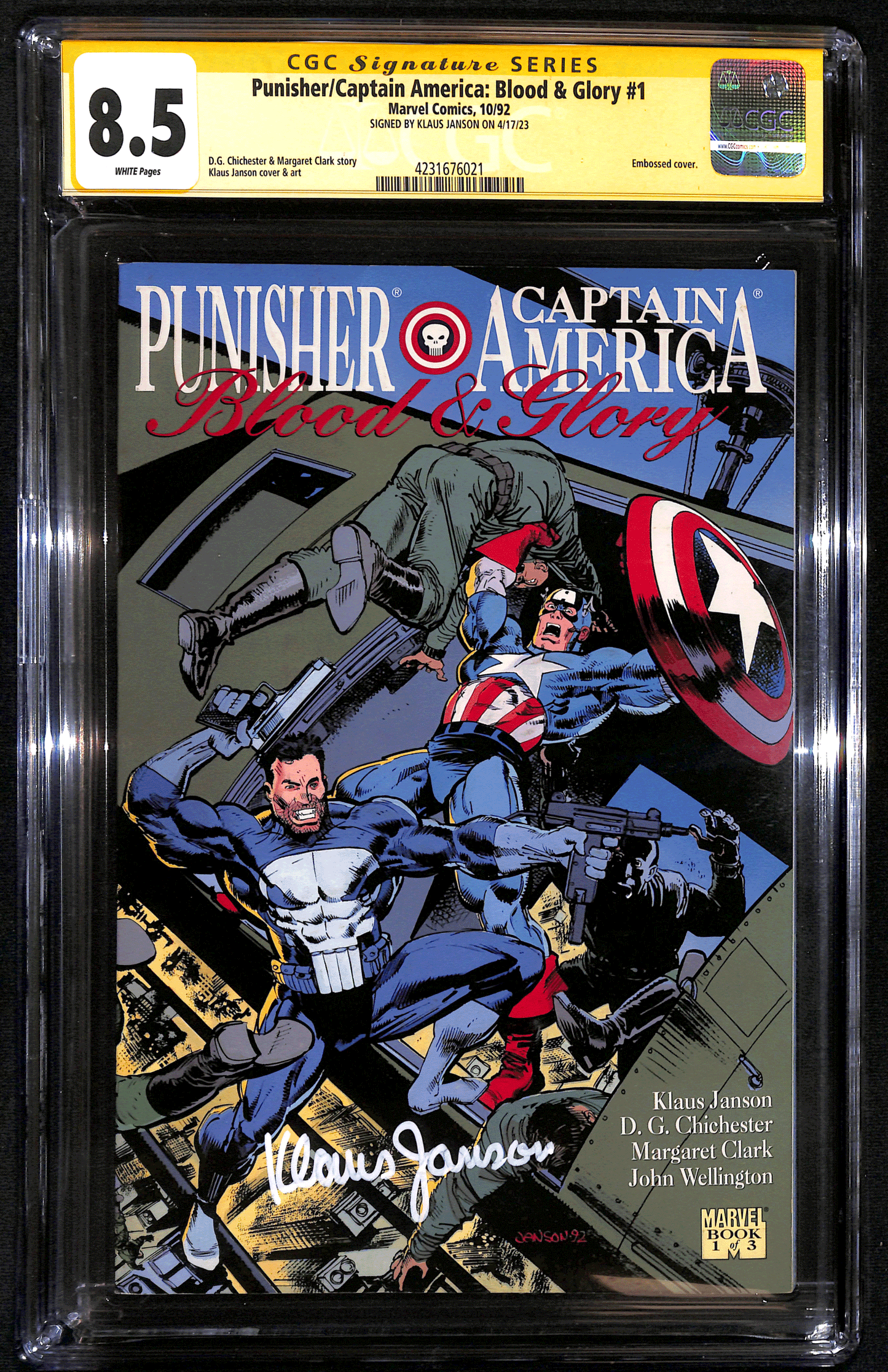 Punisher/Captain America: Blood & Glory #1 CGC 8.5 Firmato da Klaus Janson