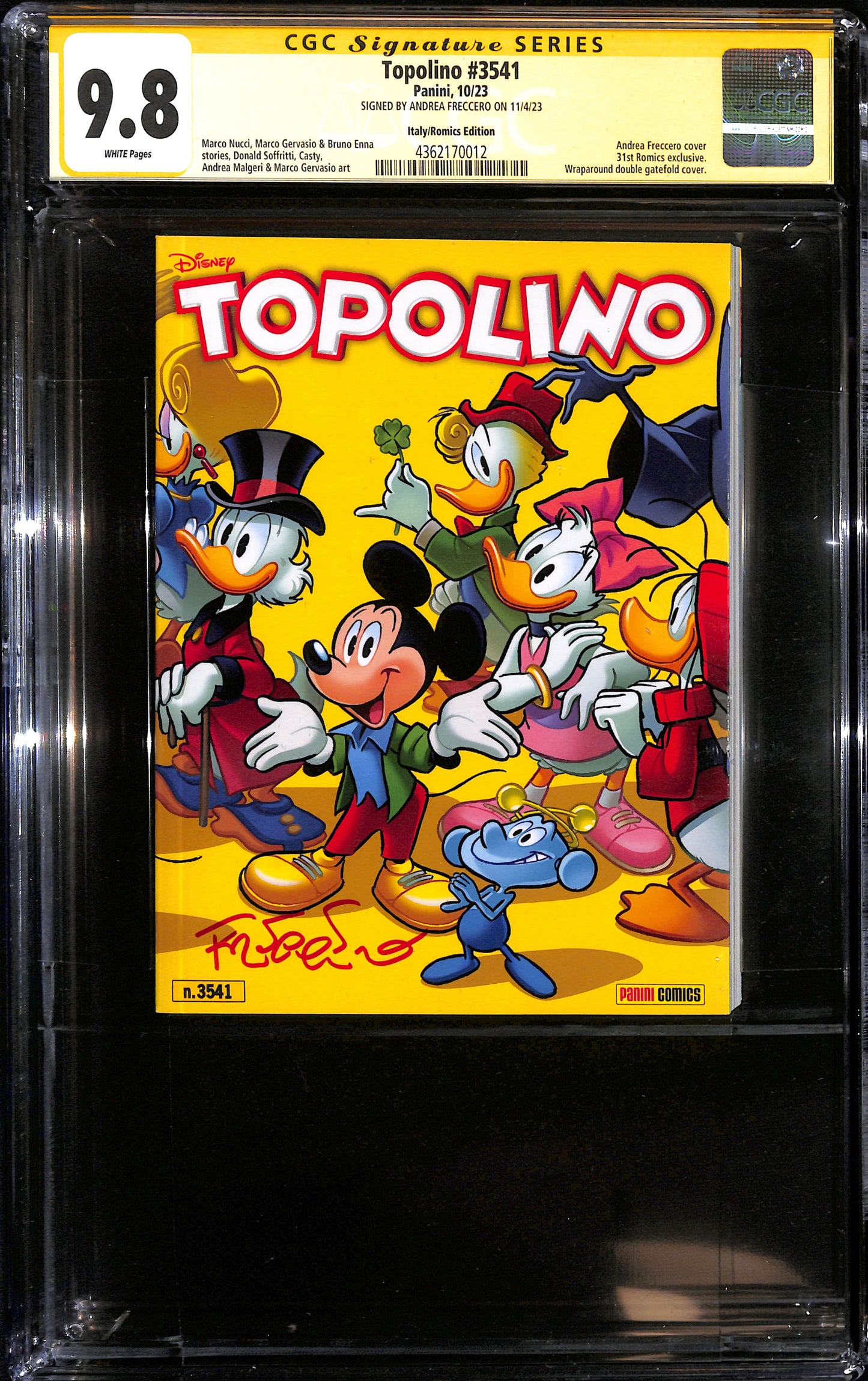 Topolino #3541 CGC 9.8 Signed by Andrea Freccero