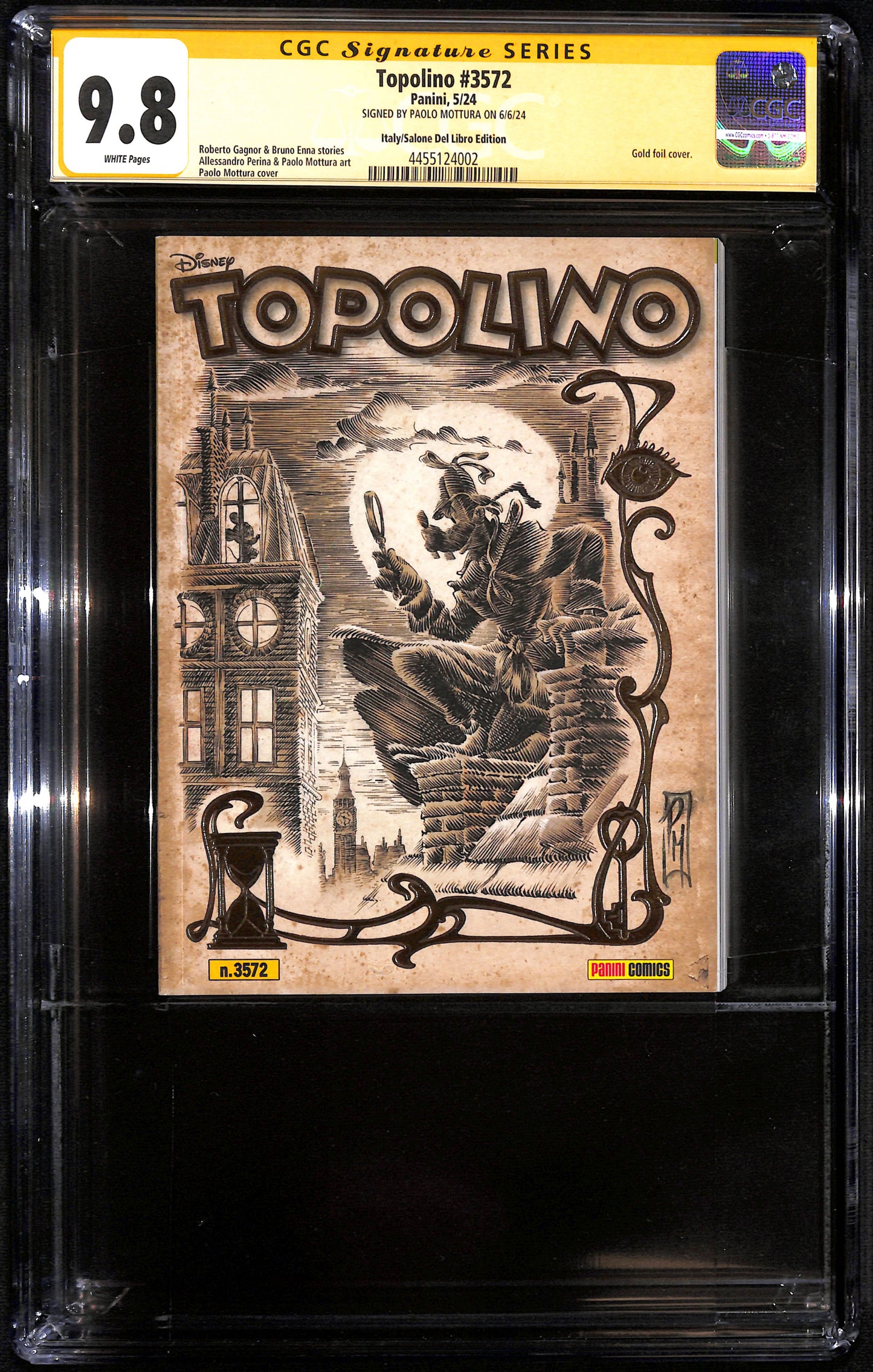 Topolino #3572 CGC 9.8 Firmato da Paolo Mottura