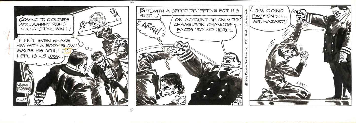 Frank Robbins Johnny Hazard - Tavola originale - 15 settembre 1971 - Momart