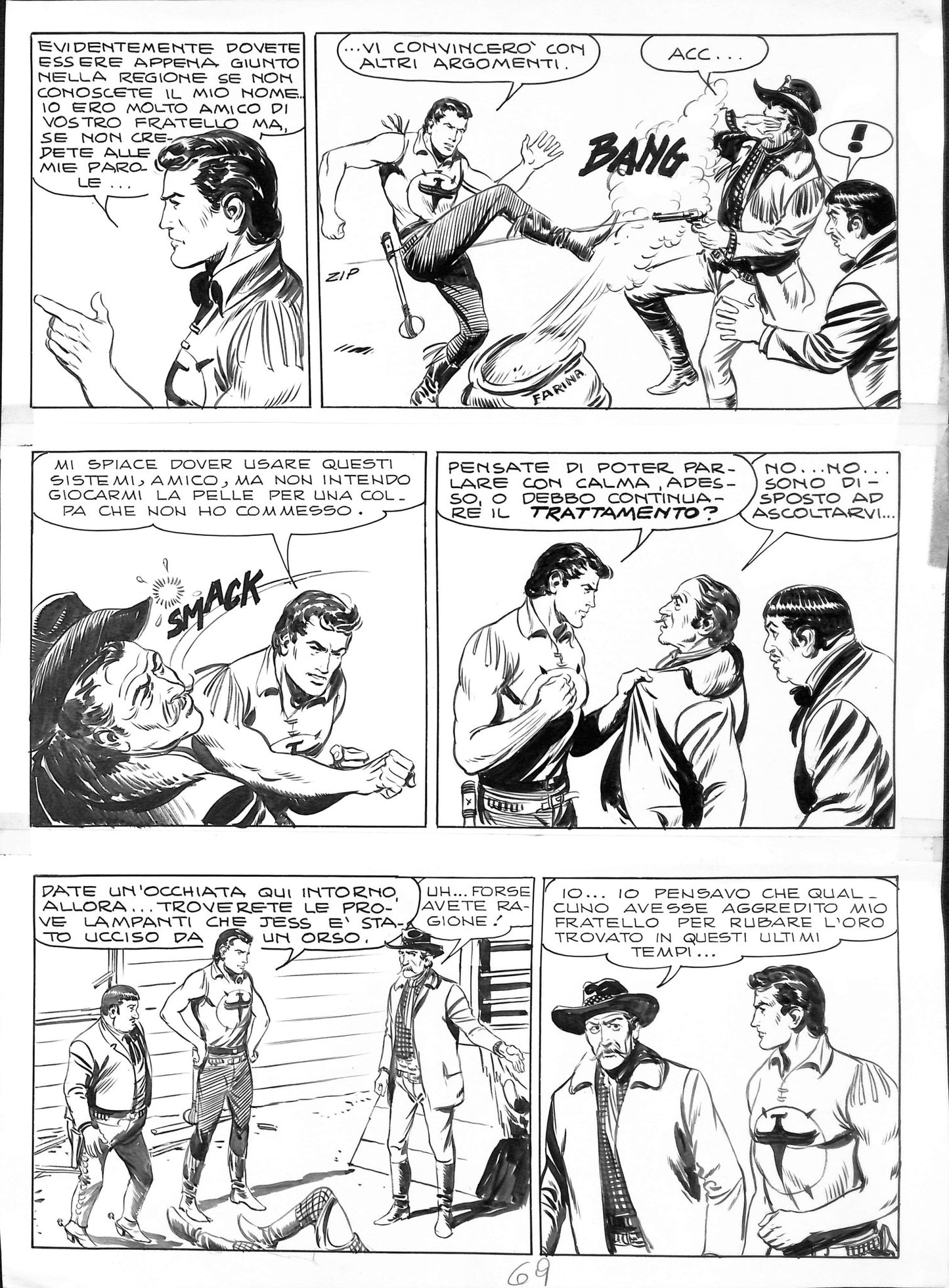 Gallieno Ferri - Tavola originale Zagor I due sosia - pag 69 - Momart