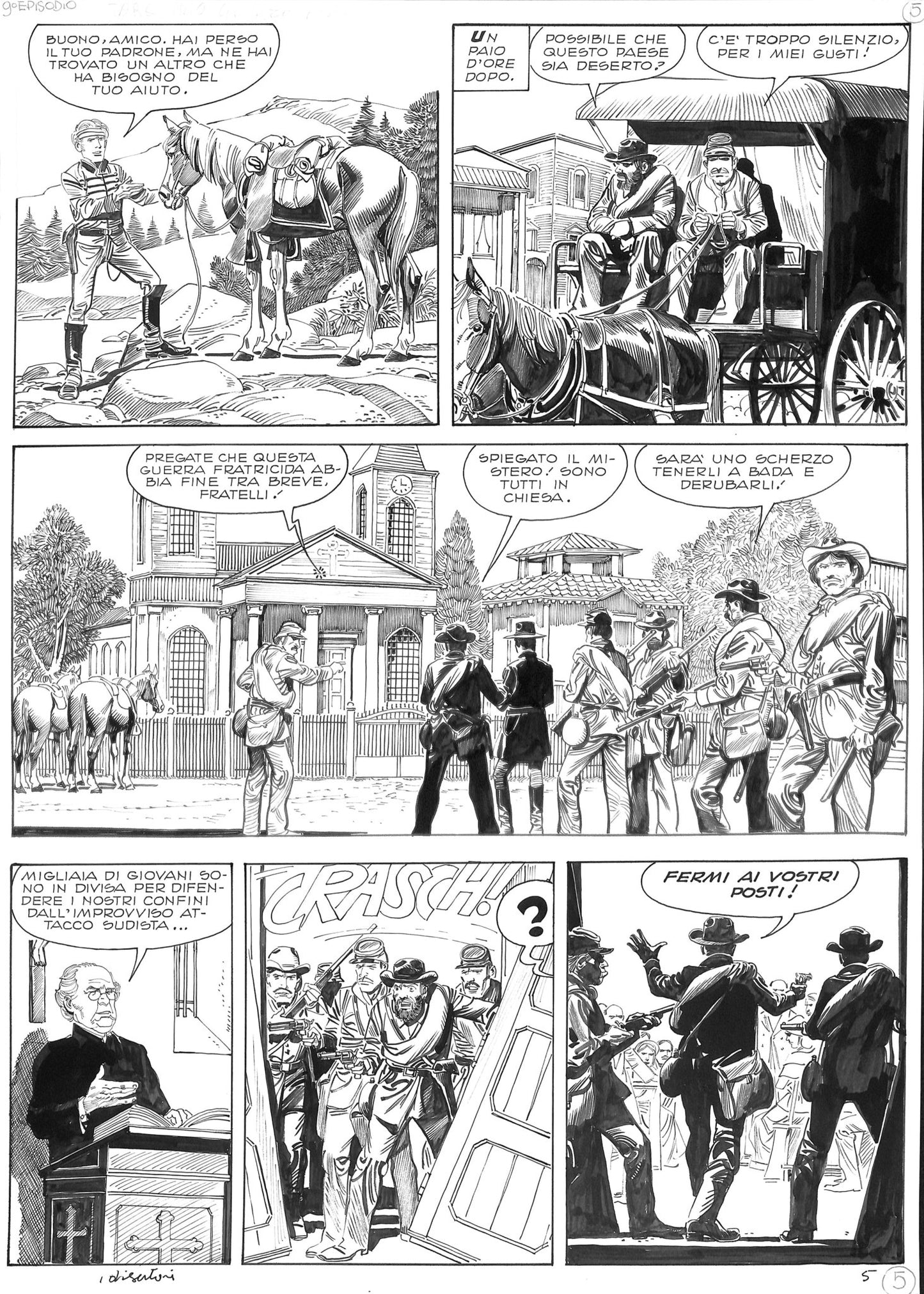 Sergio Tarquinio - Tavola originale Storia del West - Episodio 9 pag 72 - Momart