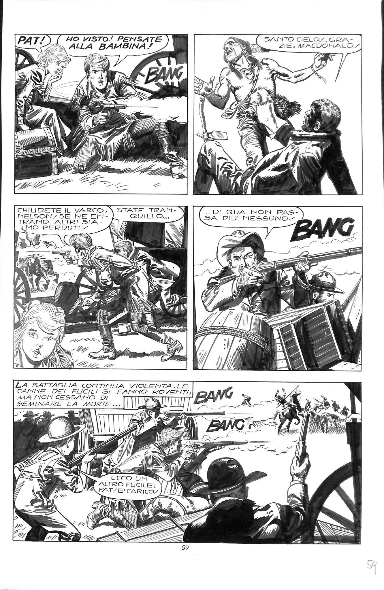 Sergio Tarquinio - Tavola originale Storia del West - pag 59 - Momart