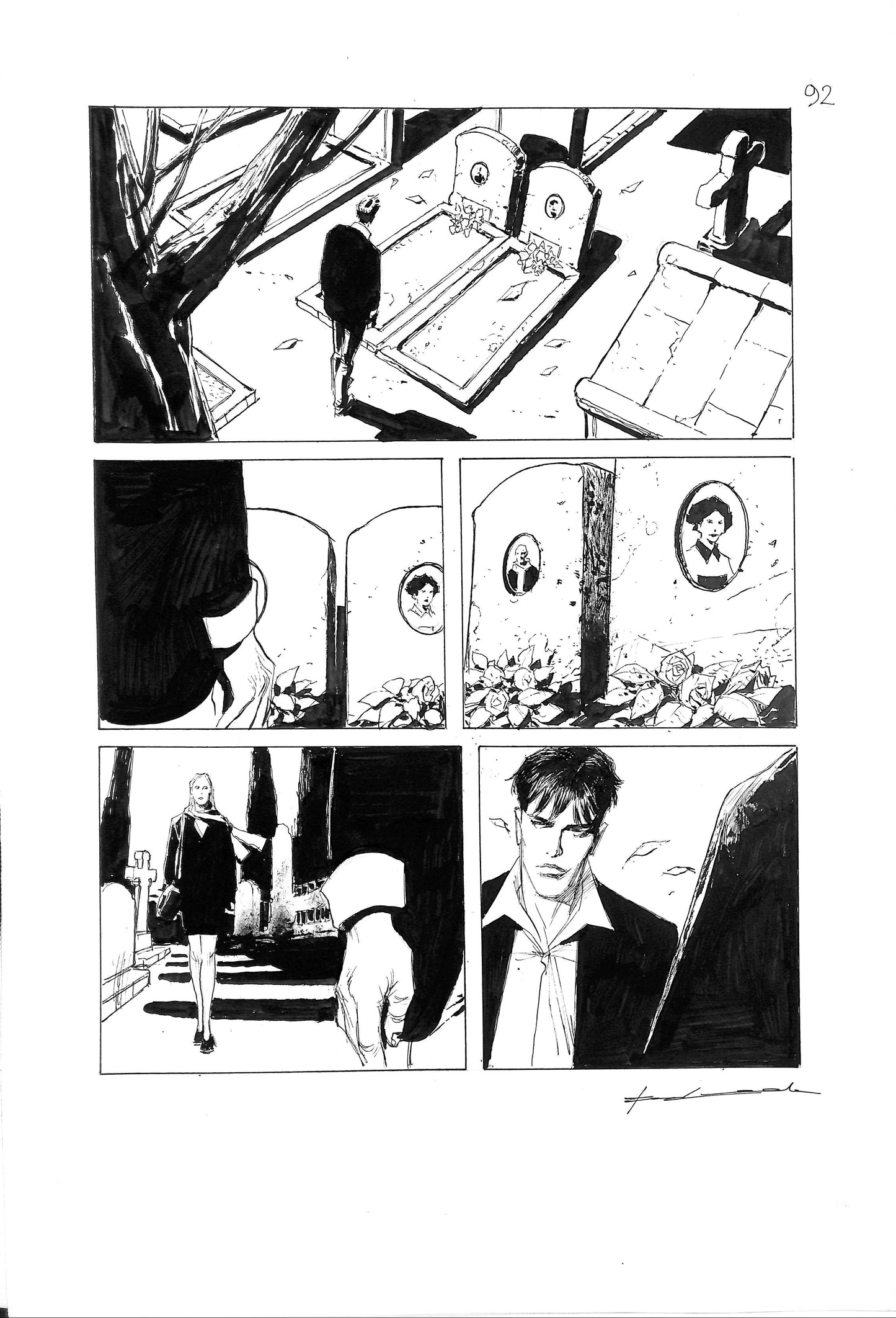 Corrado Roi – Original Art - “Dylan Dog” 68 - ink on cardboard