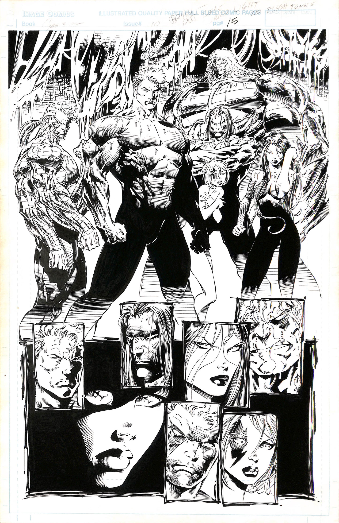 Cybergforce 10, pag 5 -  Marc Silvestri, Matt Banning tavola originale - 43x28cm
