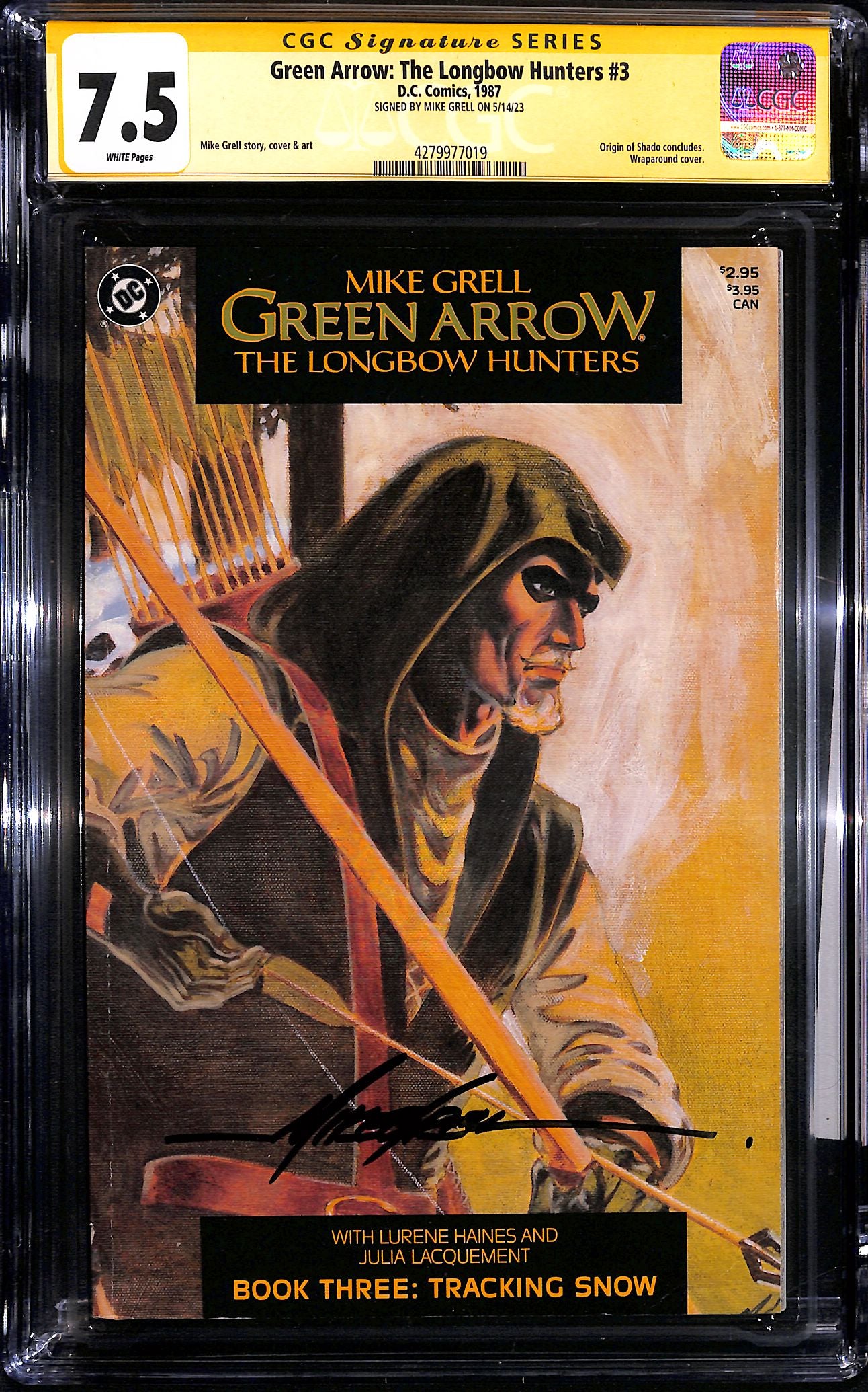 Green Arrow: The Longbow Hunters #3 CGC 7.5 -  SIGNED