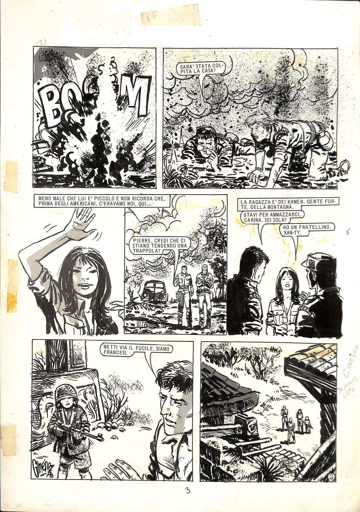 Juan Gimenez - Lancio Story - original art board 1976 - 42x30cm