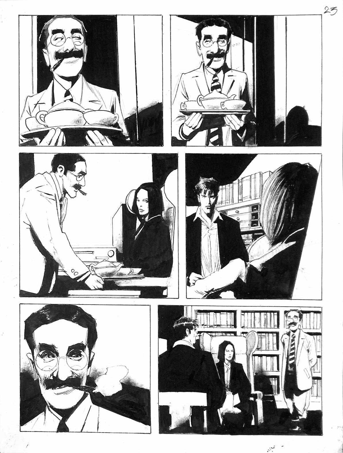 Corrado Roi – Tavola Originale “Dylan Dog” 23 - china su cartoncino