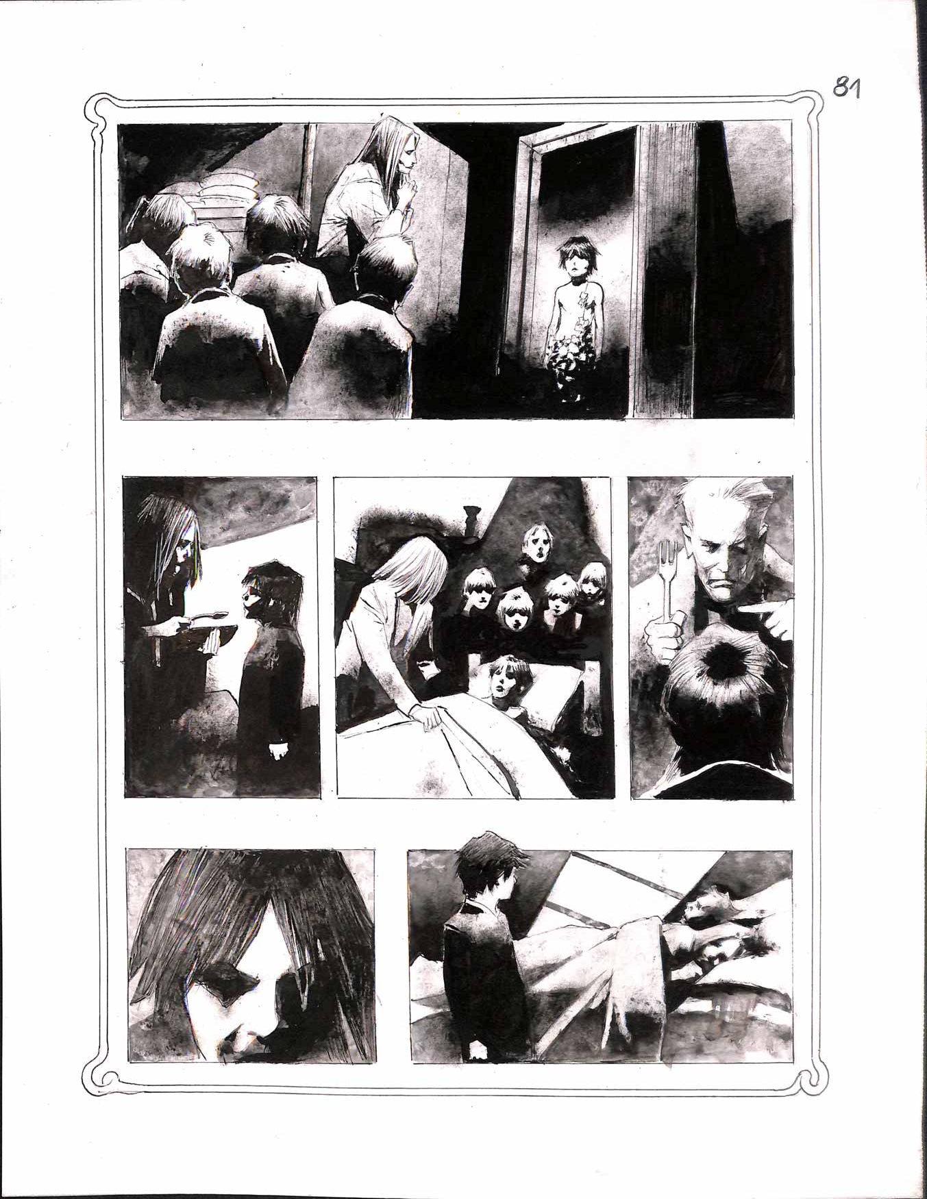 Corrado Roi – Tavola Originale “Dylan Dog” 81 - china su cartoncino