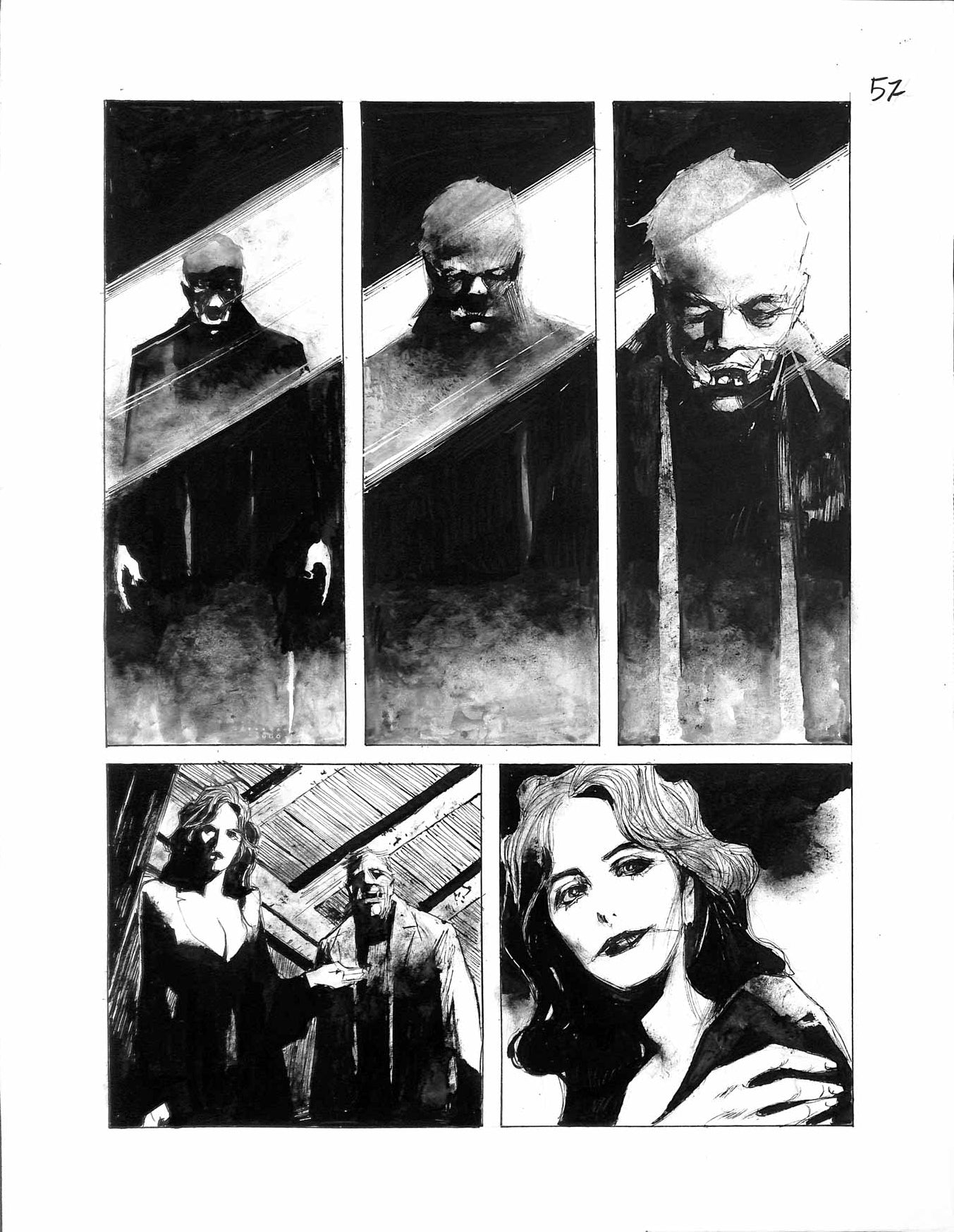 Corrado Roi – Tavola Originale “Dylan Dog” 57 - china su cartoncino