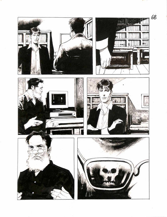 Corrado Roi – Tavola Originale - “Dylan Dog” 68 - china su cartoncino