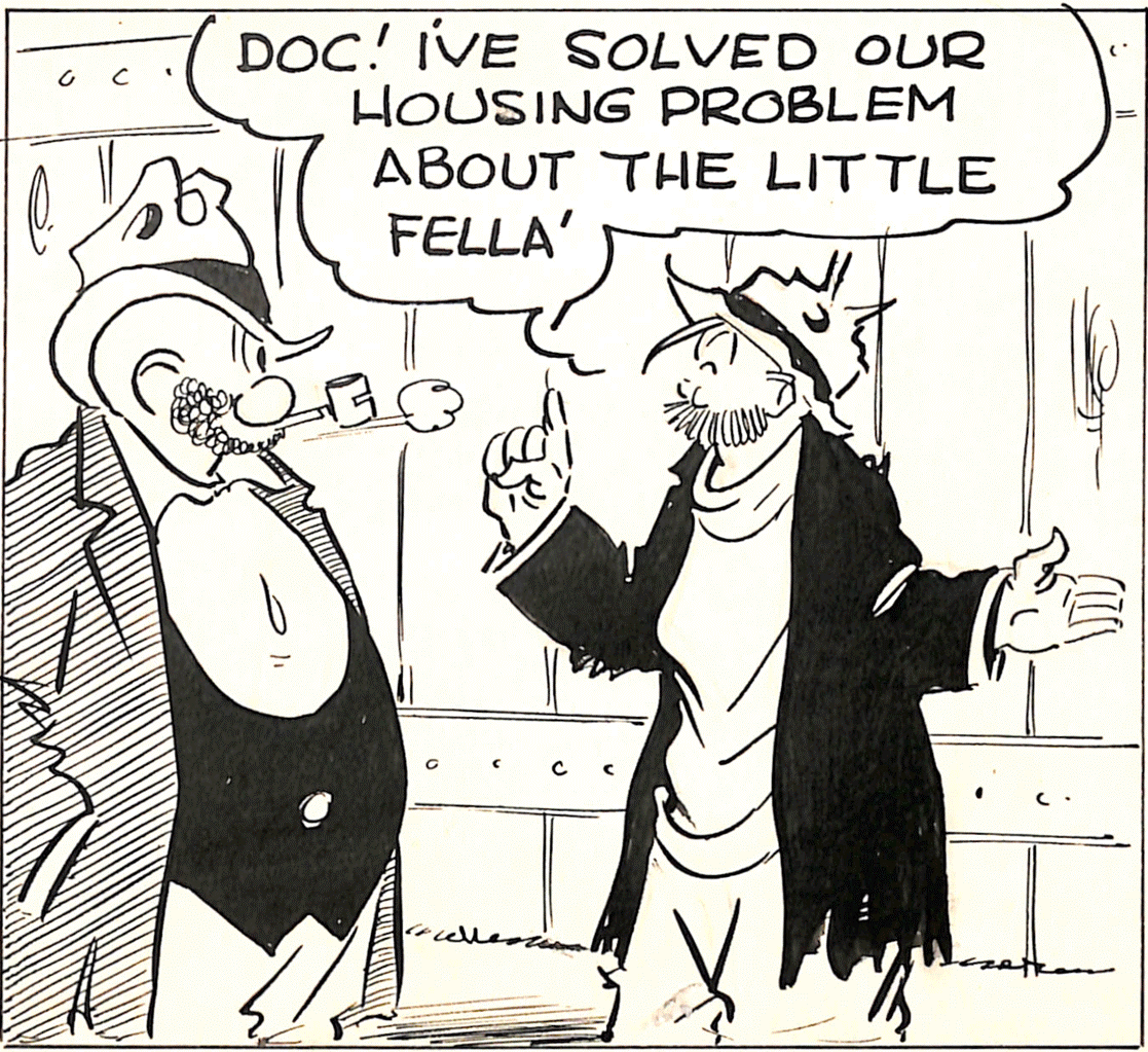 C.D. Russell Pete - Striscia - the Tramp Daily Comic Strip datata 05-10-1936 King Features Syndicate