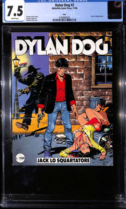 CGC Dylan Dog #2 Jack lo squartatore - Editoriale Daim Press - 11/1986 -CGC 7.5