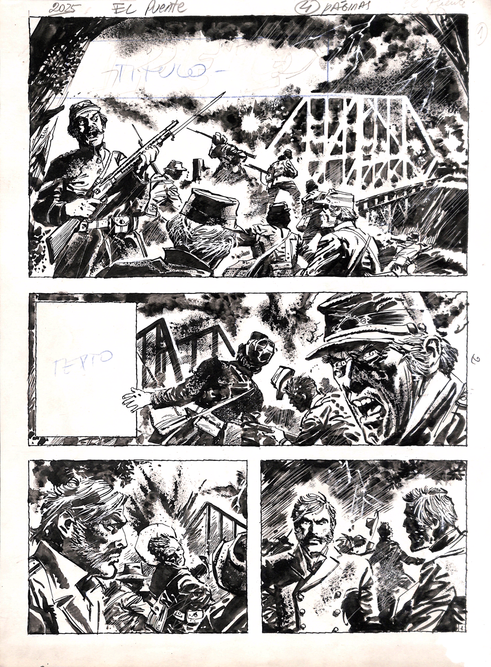 Horacio Lalia – 4 Tavole Originali – "Il Ponte" – Storia Completa – Anni '70