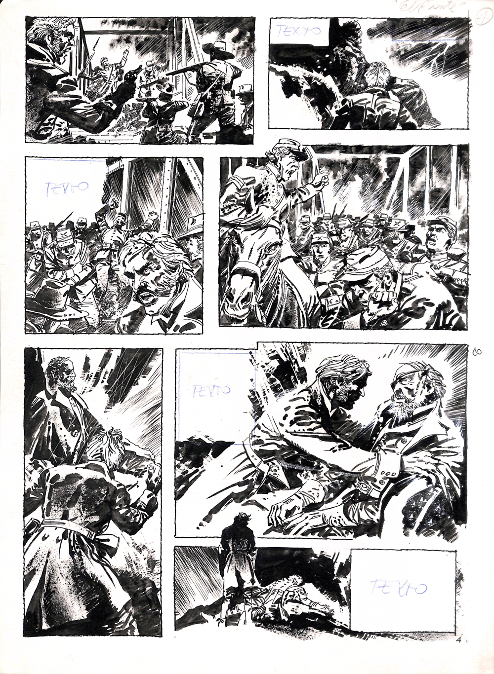 Horacio Lalia – 4 Tavole Originali – "Il Ponte" – Storia Completa – Anni '70