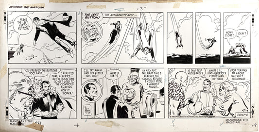 Lee Falk & Frederics – Original Mandrake the Magician Comic Strip – 1983