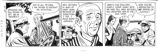 John Prentice illustrated strip - RIP KIRBY 1971 - 48x16 cm