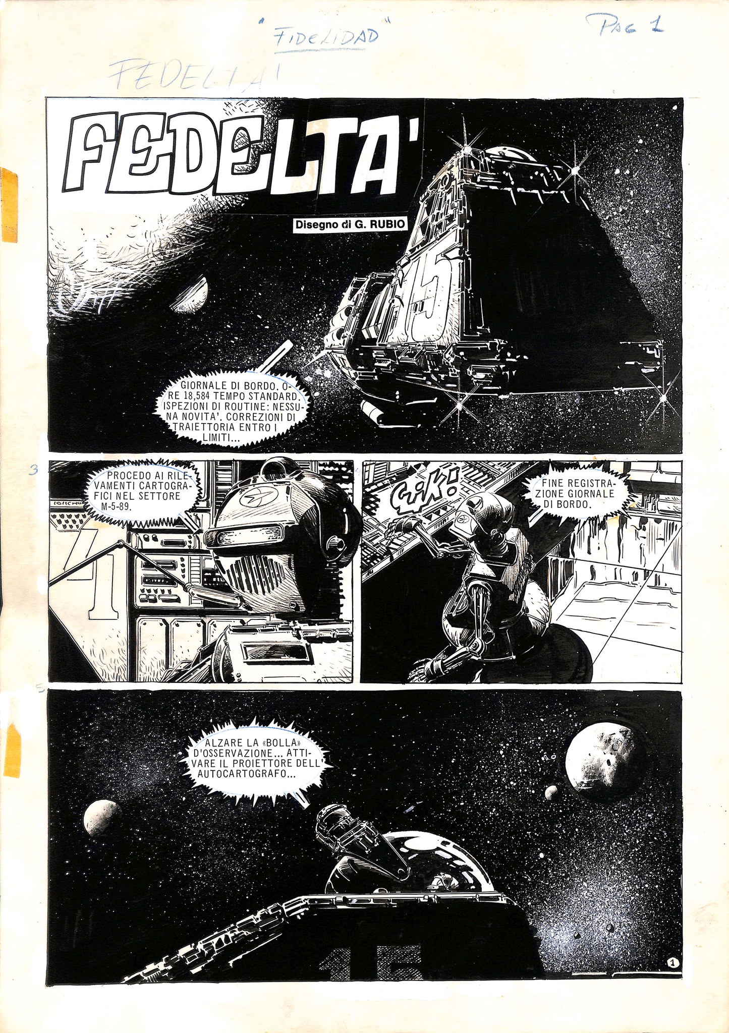 G. Rubio Tavola originale - lancio story n.50 Fedeltà - 1980 pag 1