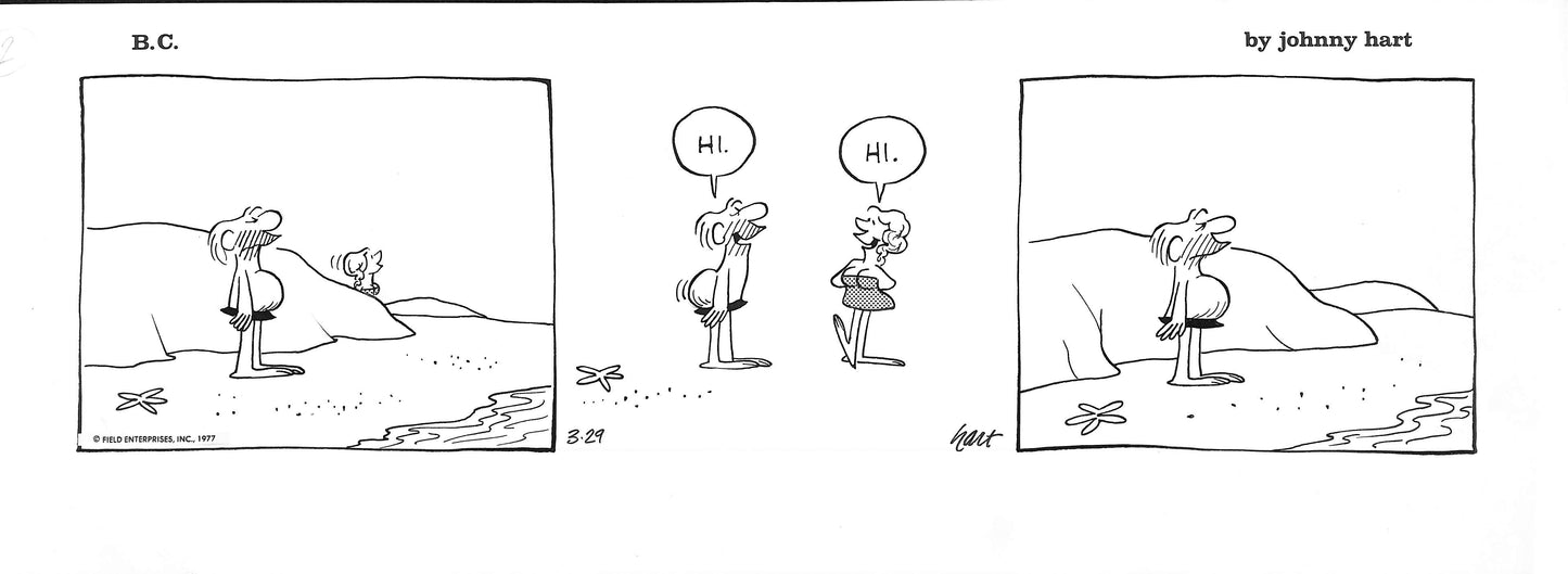 Johnny Hart- B.C. Comic Strip-1977 -18x52cm