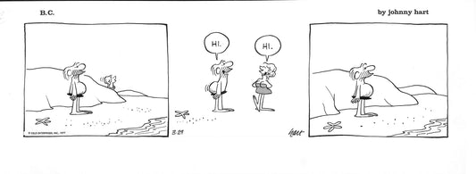 Johnny Hart- B.C. Comic Strip-1977 -18x52cm