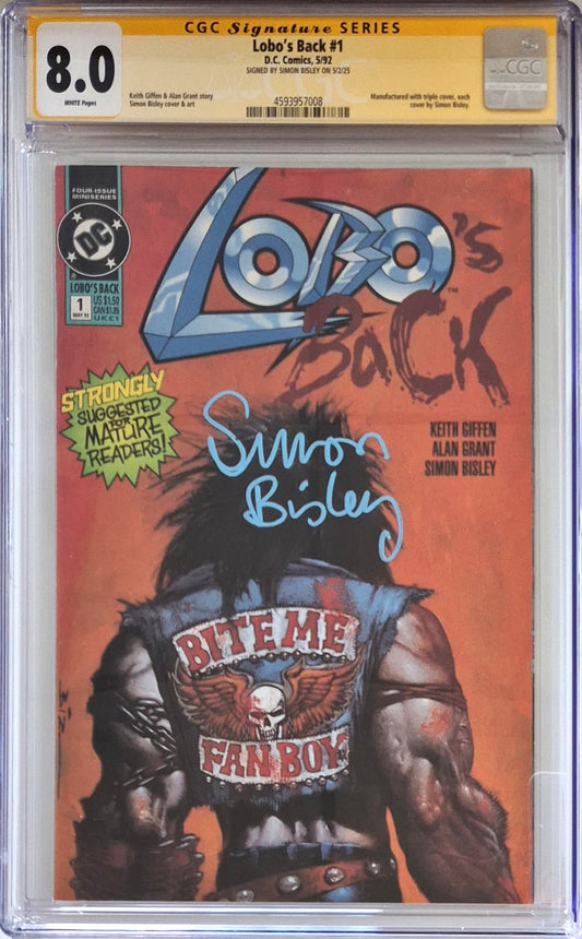 Lobo's Back #1 - CGC 8.0 - Firmato da Simon Bisley - D.C. Comics 1992