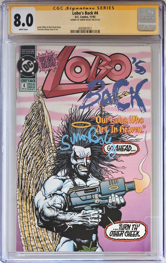 Lobo's Back #4 - CGC 8.0 - Firmato da Simon Bisley - D.C. Comics 1992