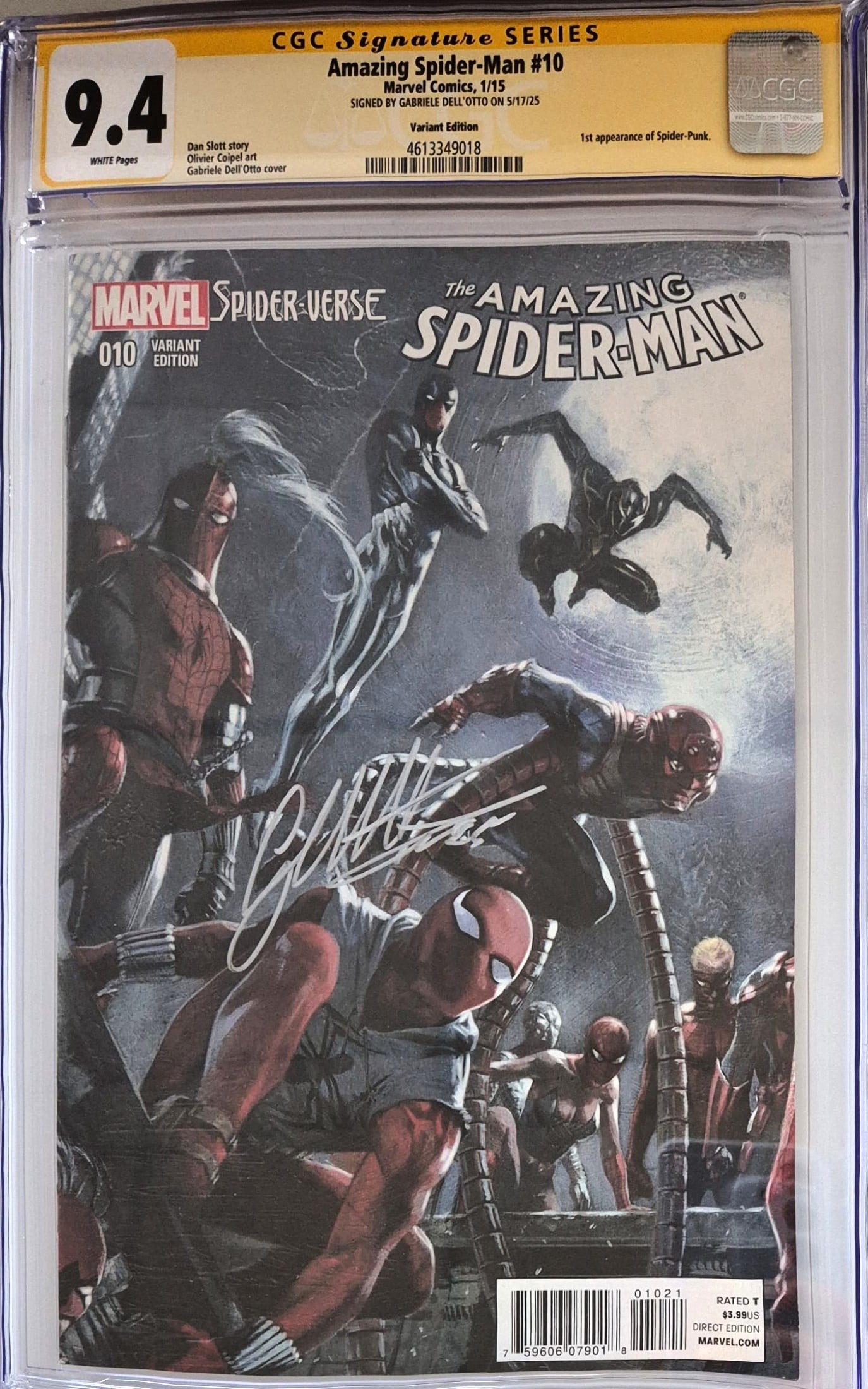 Amazing Spider-Man #10 – Variant Cover CGC 9.4 Firmata da Gabriele Dell'Otto - Marvel Comics, 2015