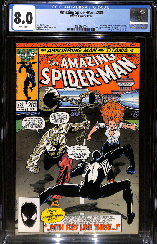 Amazing Spider-Man #283 - CGC 8.0 - Marvel Comics 1986