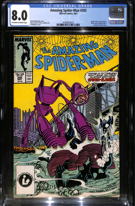 Amazing Spider-Man #292 - CGC 8.0 - Marvel Comics 1987