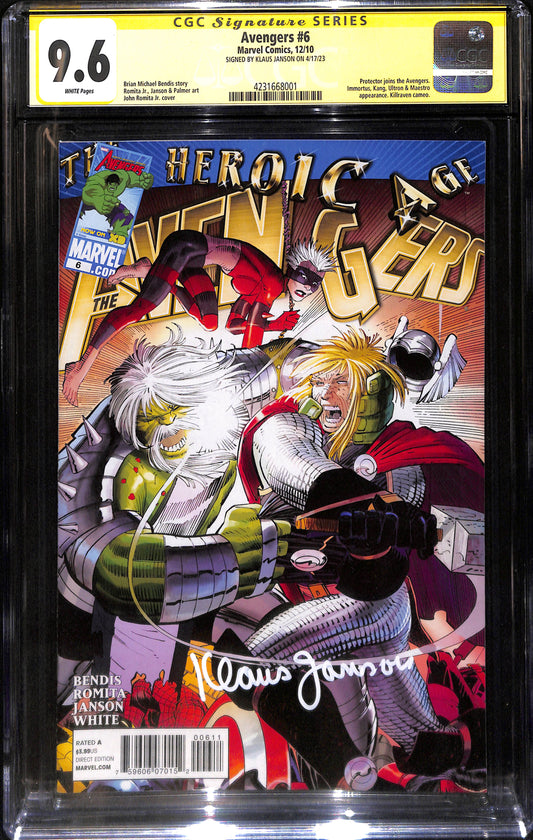 Avengers #6 - CGC 9.6 Firmato da Klaus Janson - Marvel Comics 2010