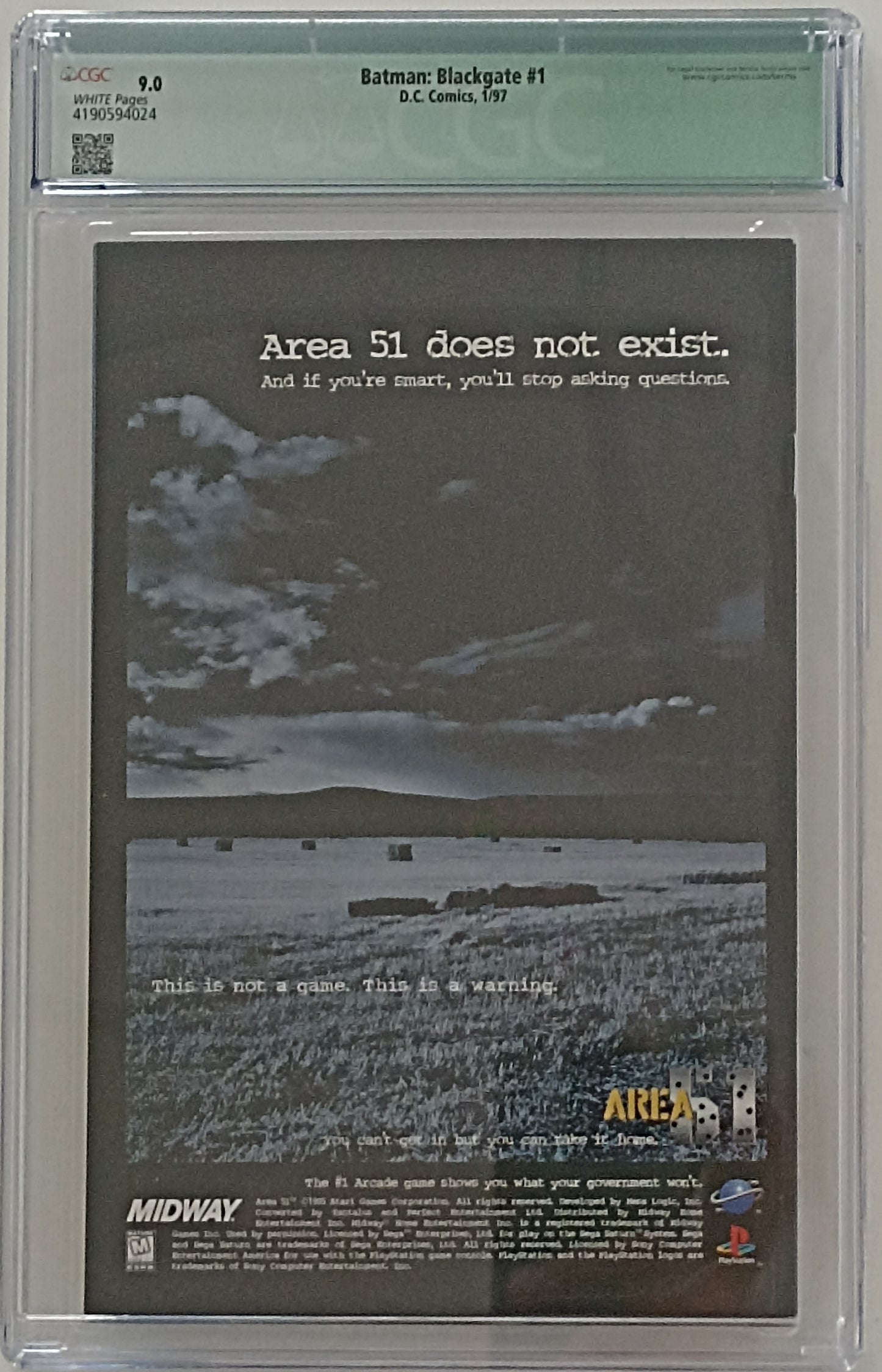 Batman: Blackgate #1 - CGC 9.0 - Firmato da Chuck Dixon e Joe Staton - Dc Comics 1997