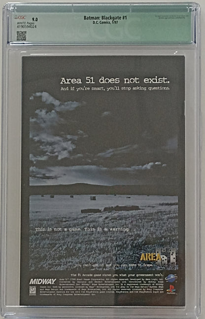 Batman: Blackgate #1 - CGC 9.0 - Firmato da Chuck Dixon e Joe Staton - Dc Comics 1997