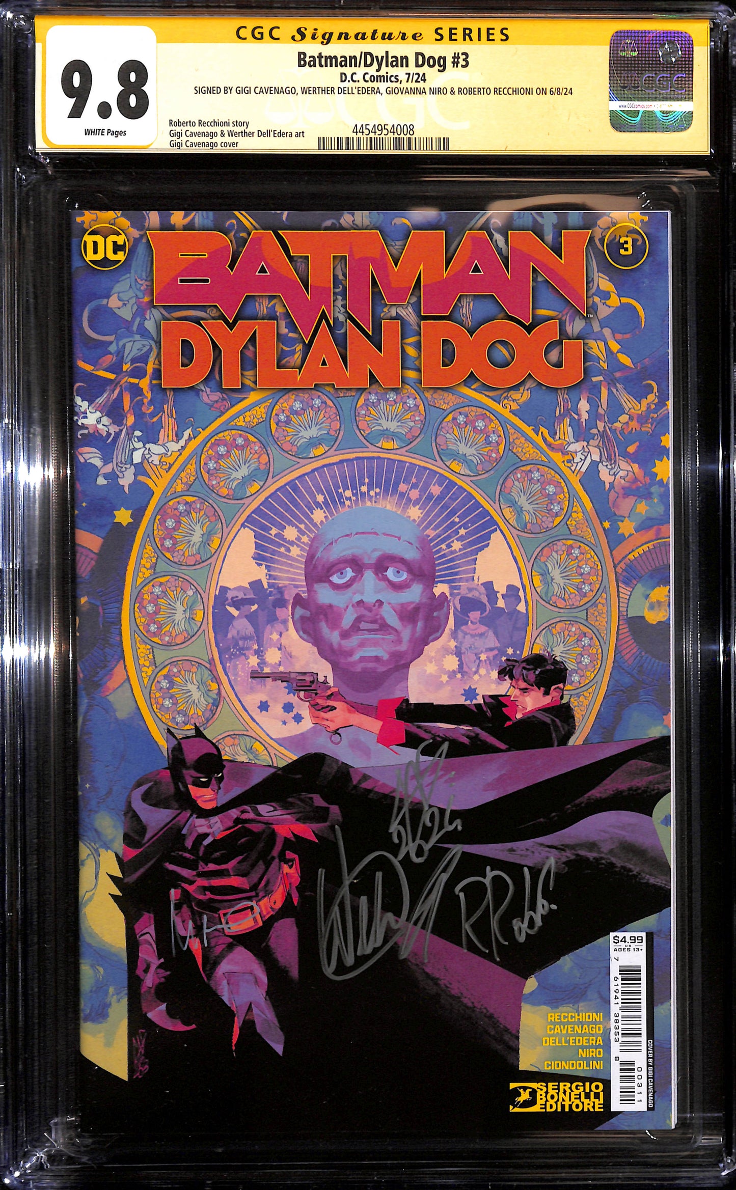 Batman/Dylan Dog #3 CGC 9.8 Firmato da Gigi Cavenago, Werther Dell'Edera, Giovanna Niro e Roberto Recchioni