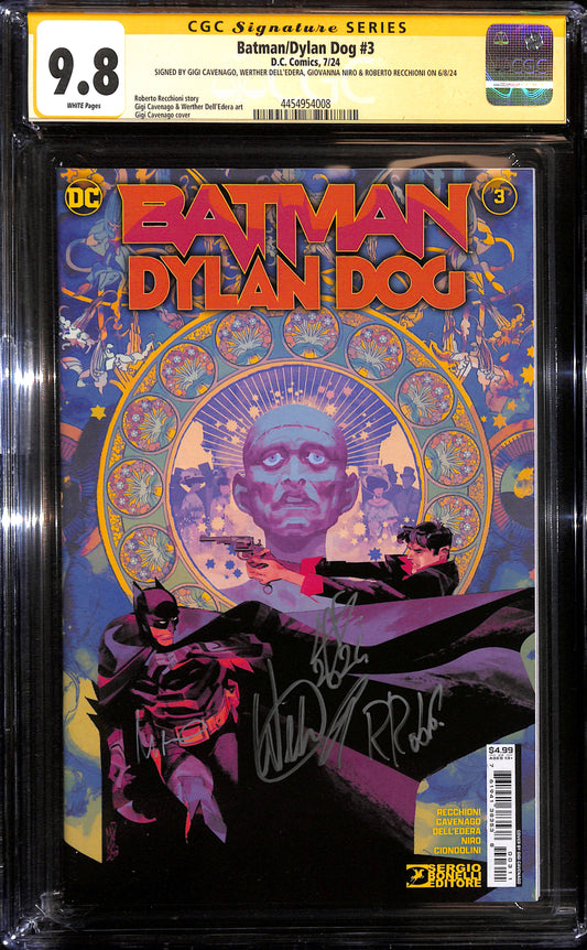 Batman/Dylan Dog #3 CGC 9.8 Firmato da Gigi Cavenago, Werther Dell'Edera, Giovanna Niro e Roberto Recchioni