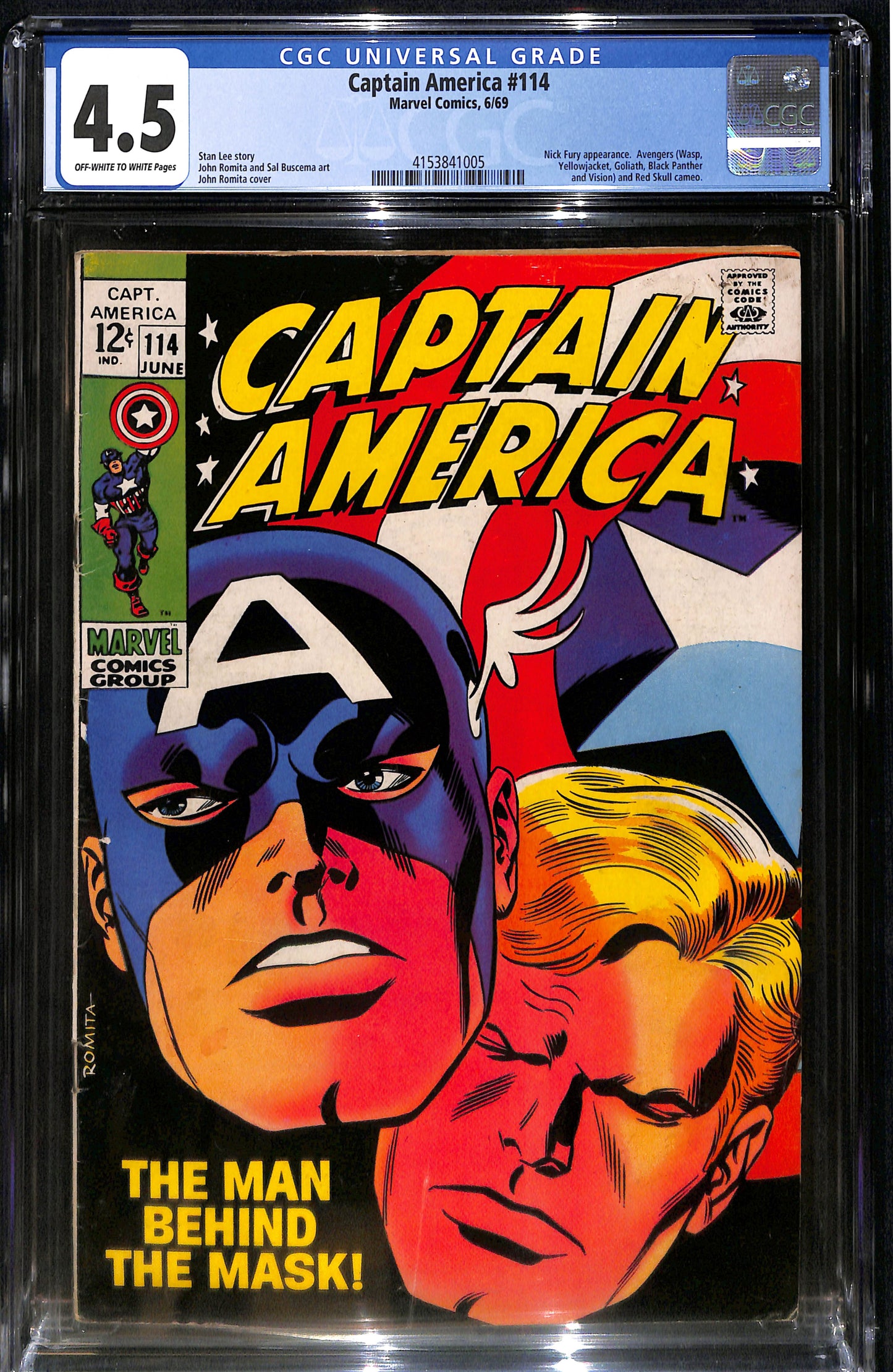 Captain America #114 - CGC 4.5 - Marvel Comics 1969